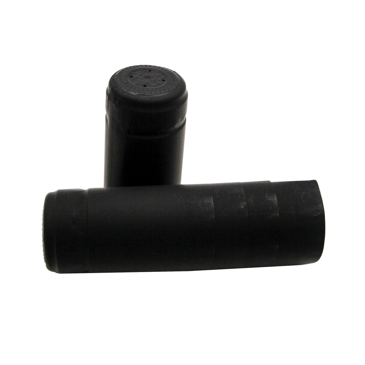 Pack of 100 matt black pvc heat shrink wine caps to suit standard 750ml wine bottles. 