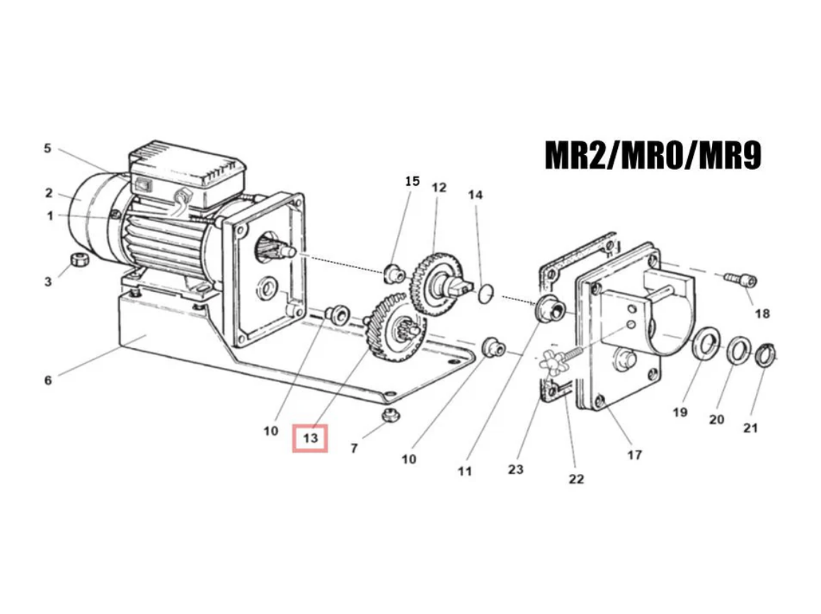FLB Mincer - Gear Double for MR09 1.0hp Motor