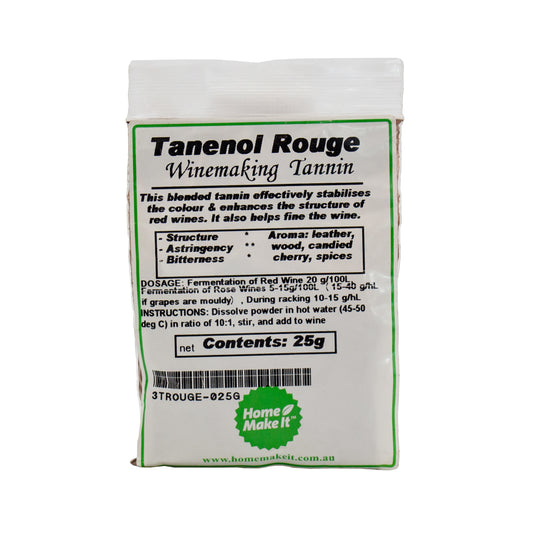 25g packet of tanenol rouge for winemaking. 