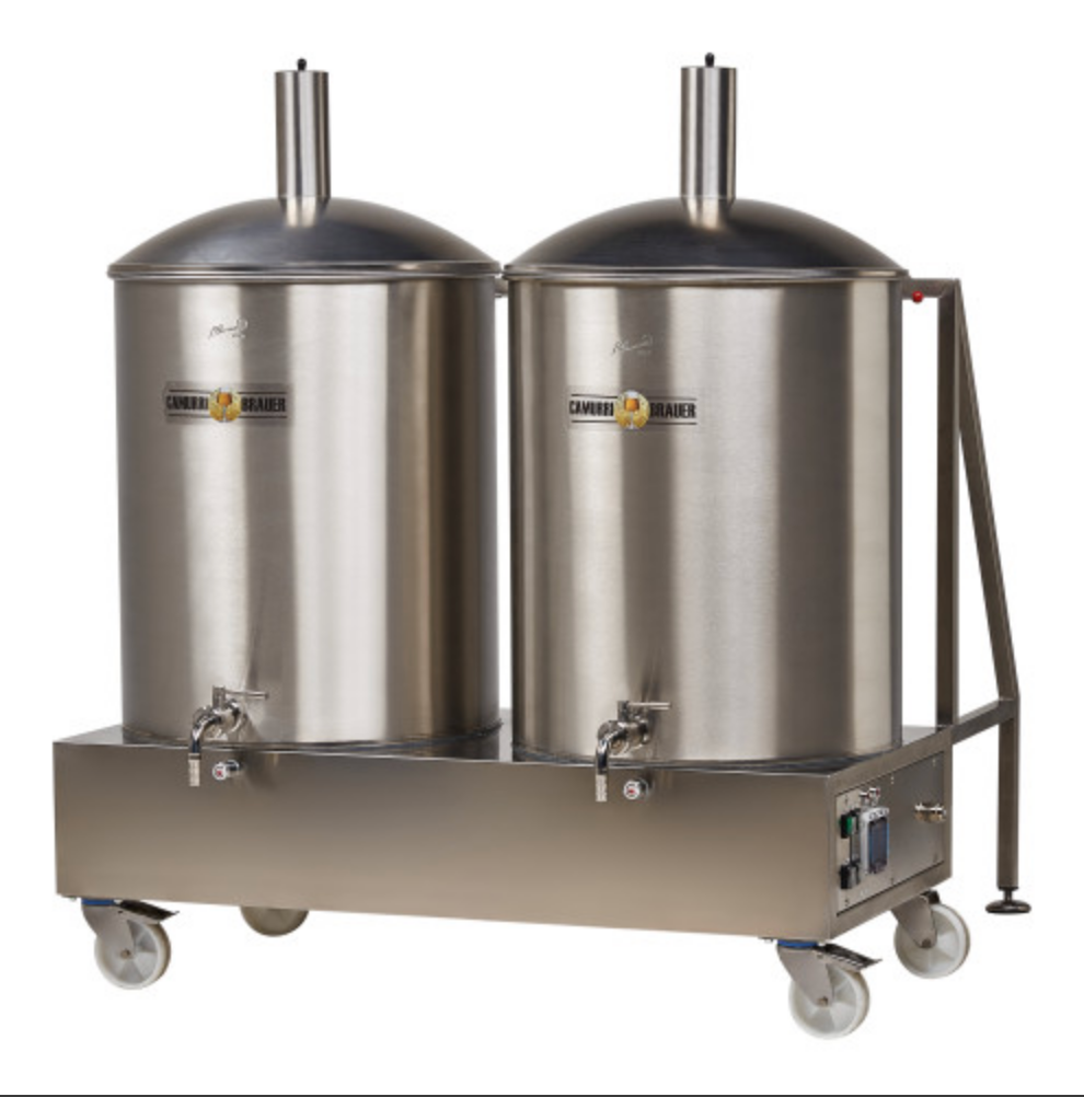 Image of two tanks with taps included in the 400 litre brew system.