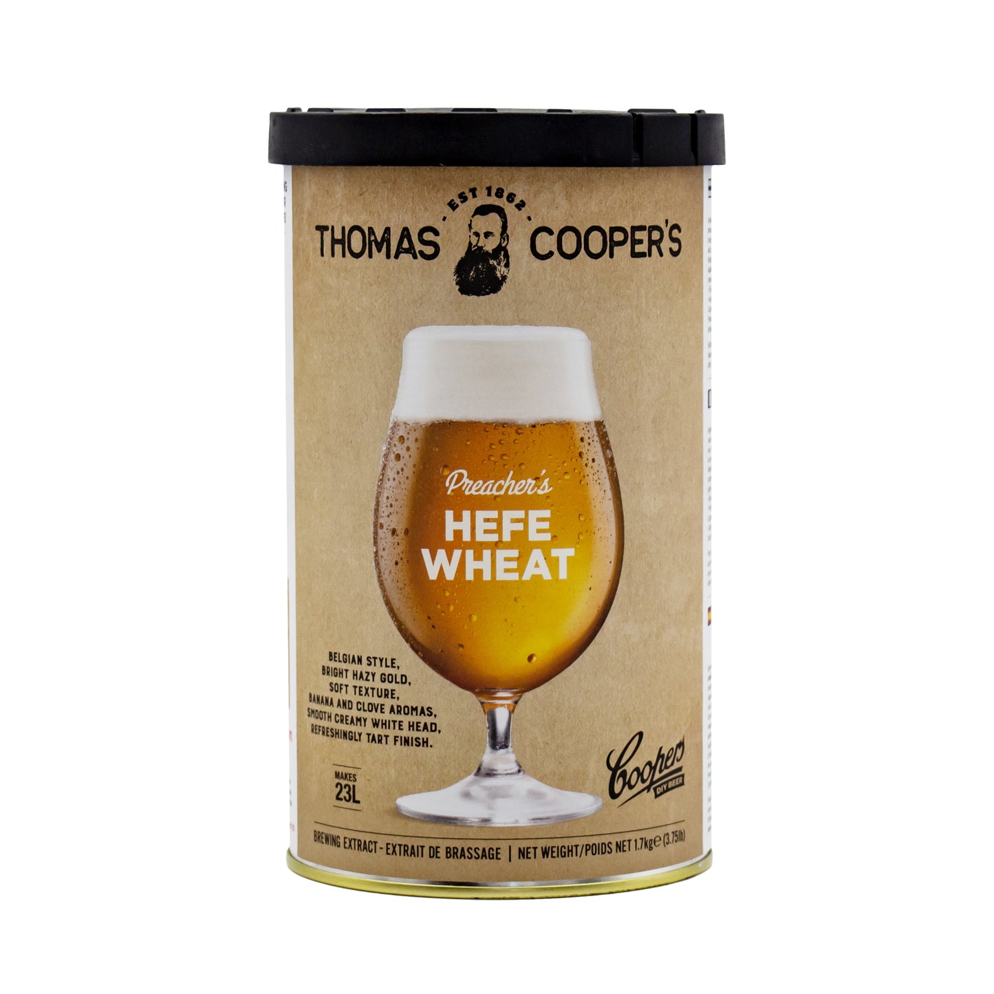 coopers preachers hefe wheat beer tin