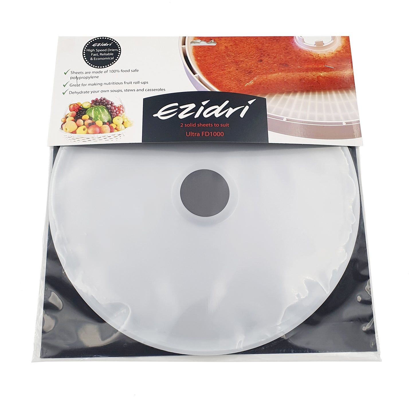 EZIDRI FD1000 Food Dehydrator - 2 Solid Sheet Liners