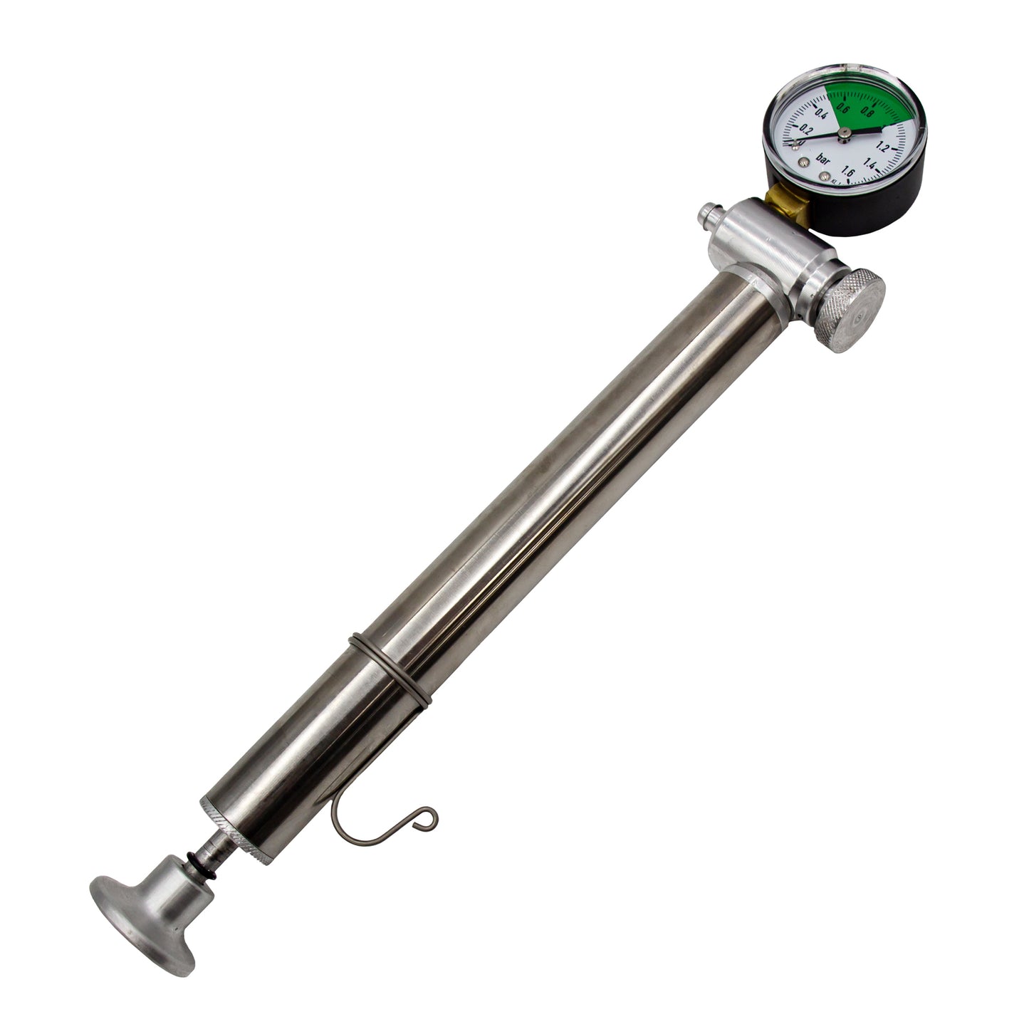 Kit comes with tap, seal, hose, airlock and rope and gauge pump
