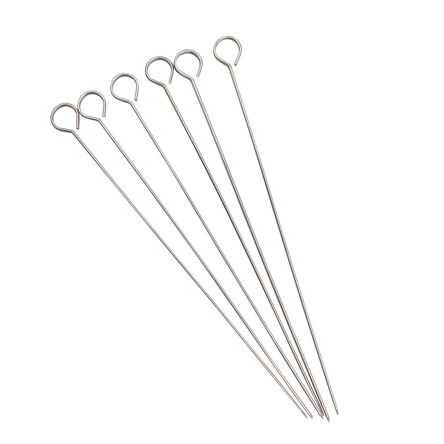 six stainless steel skewer sticks