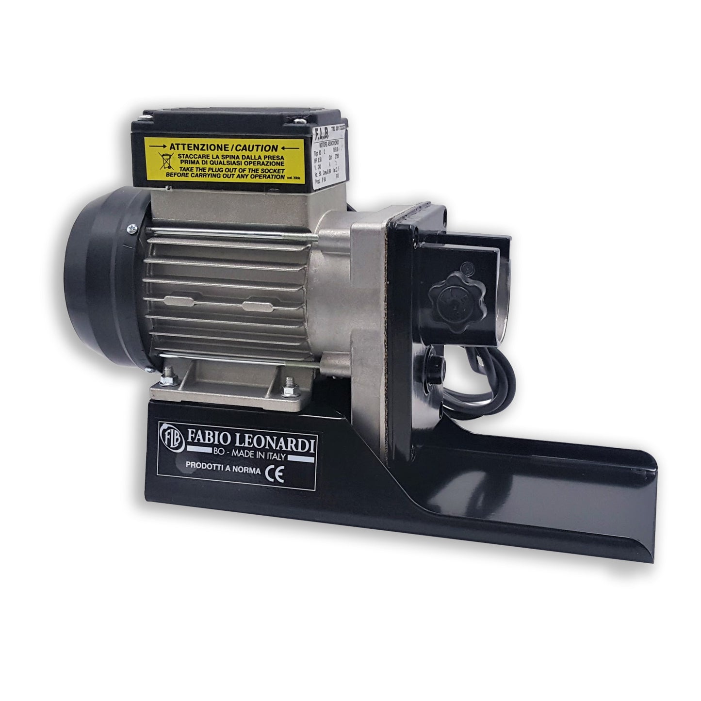 Italian made 1.5 horse power fabio leonardi flb motor, used with attachments in the passata, salami and sausage meat mincing.