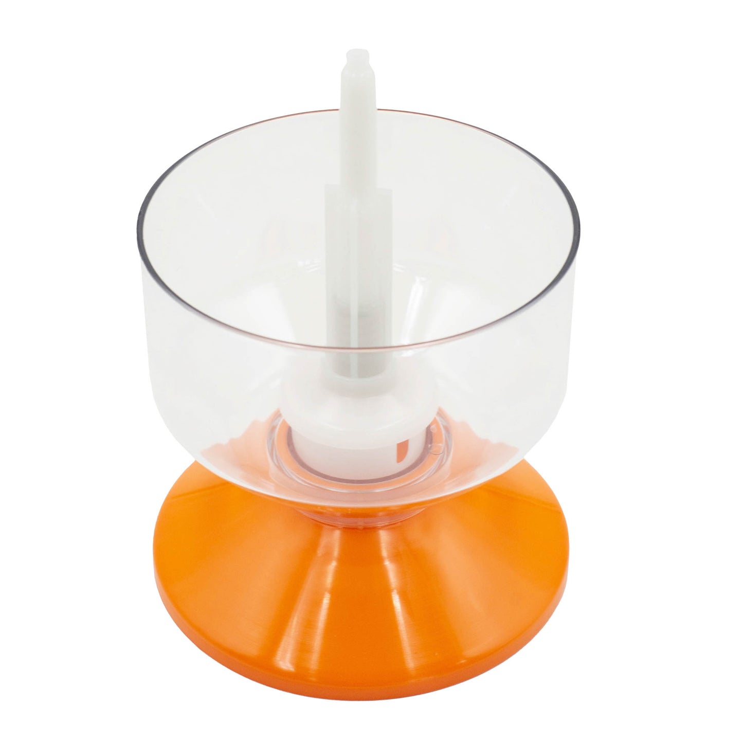 Rinser for sanitizing the inside of bottles with detachable orange base