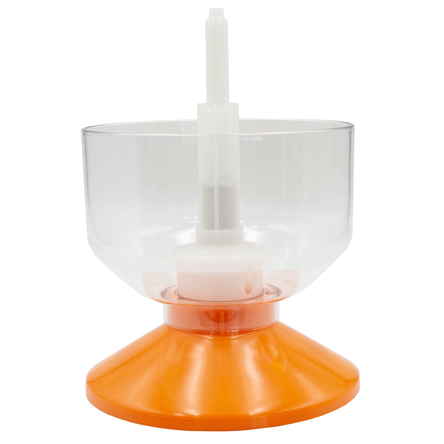 Rinser for sanitizing the inside of bottles with detachable orange base