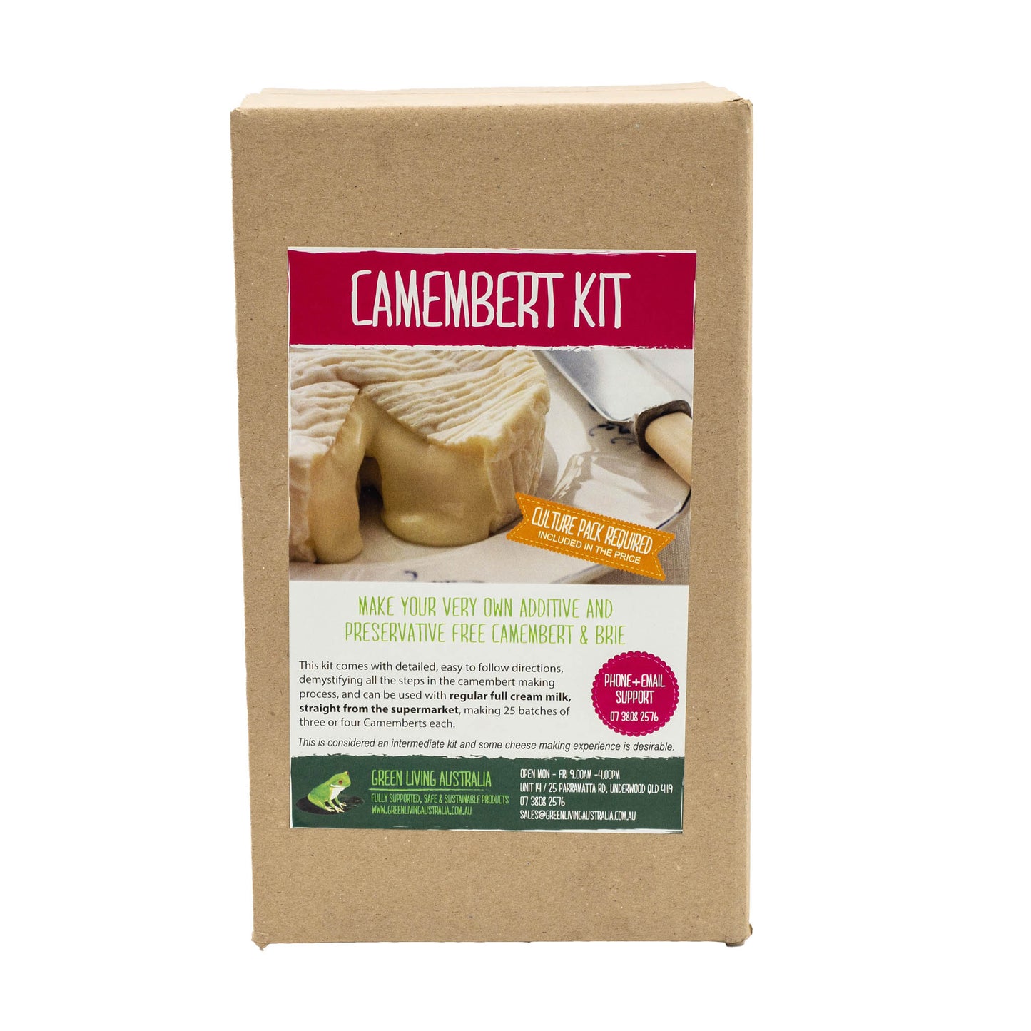 Camembert cheese making kit. Makes 25 batches of three or four camemberts.