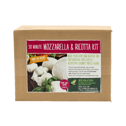 Mozzarella and Ricotta cheese making kit. Makes up to 40 batches of ricotta and mozzaralla. 