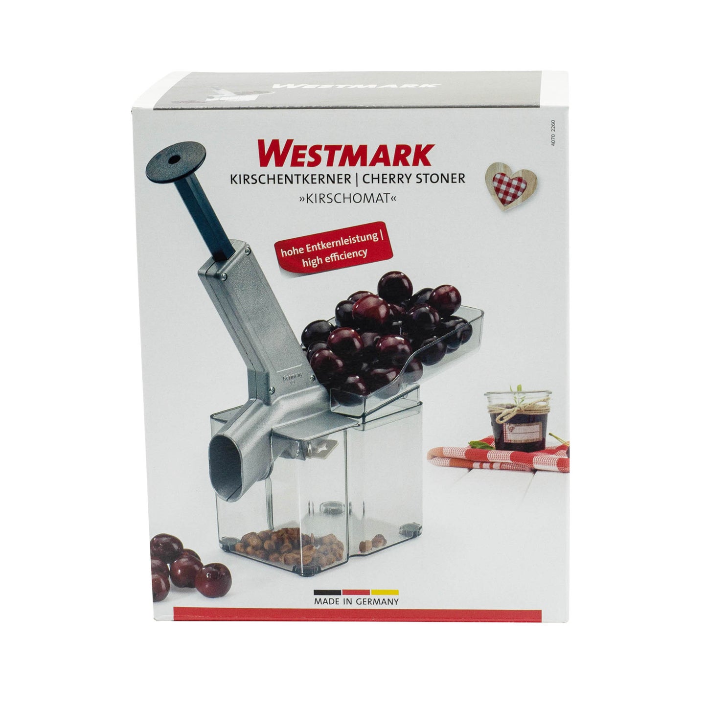 Westmark cherry pitter for stoning cherries in bulk.