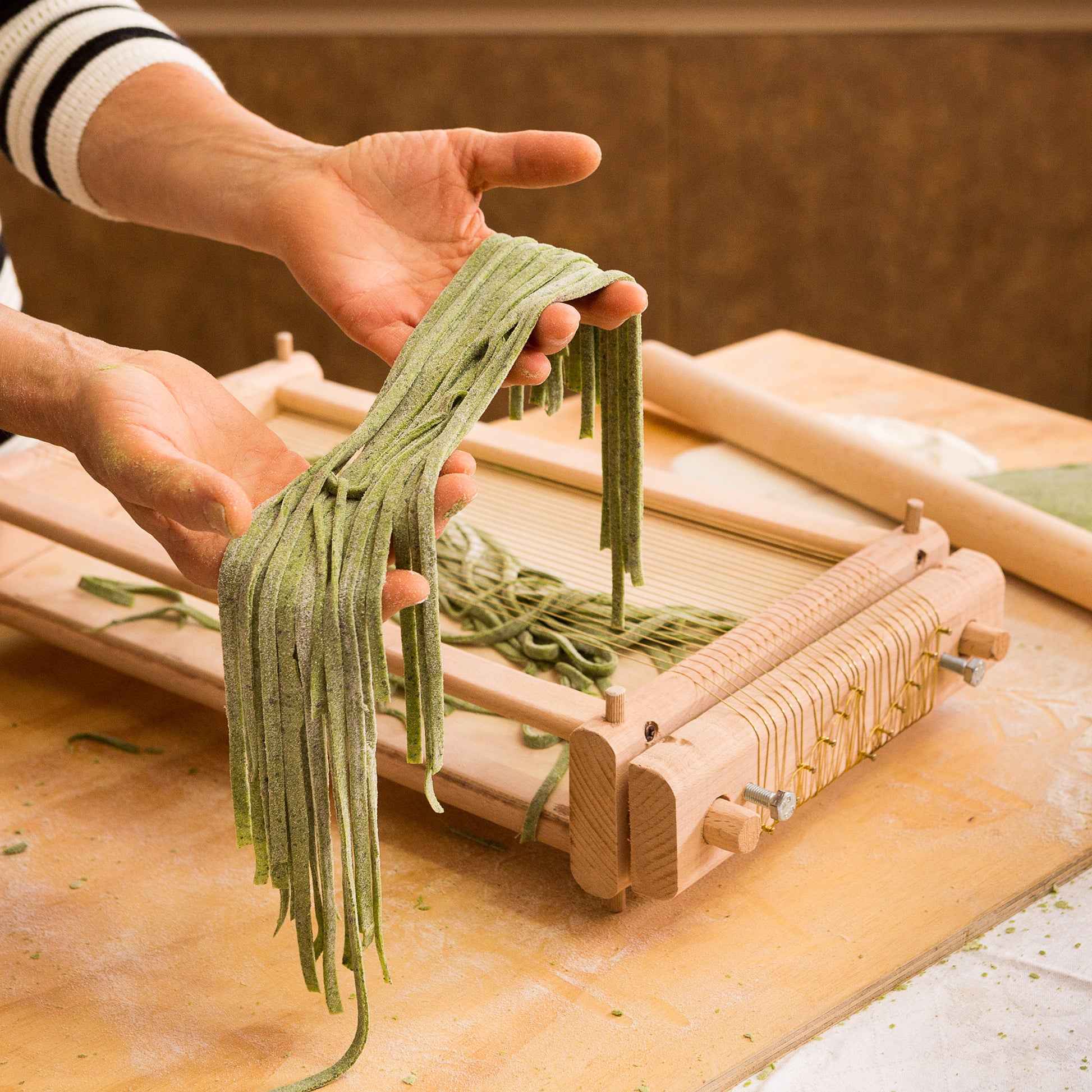 Italian made wooden Chitarra spaghetti pasta cutter