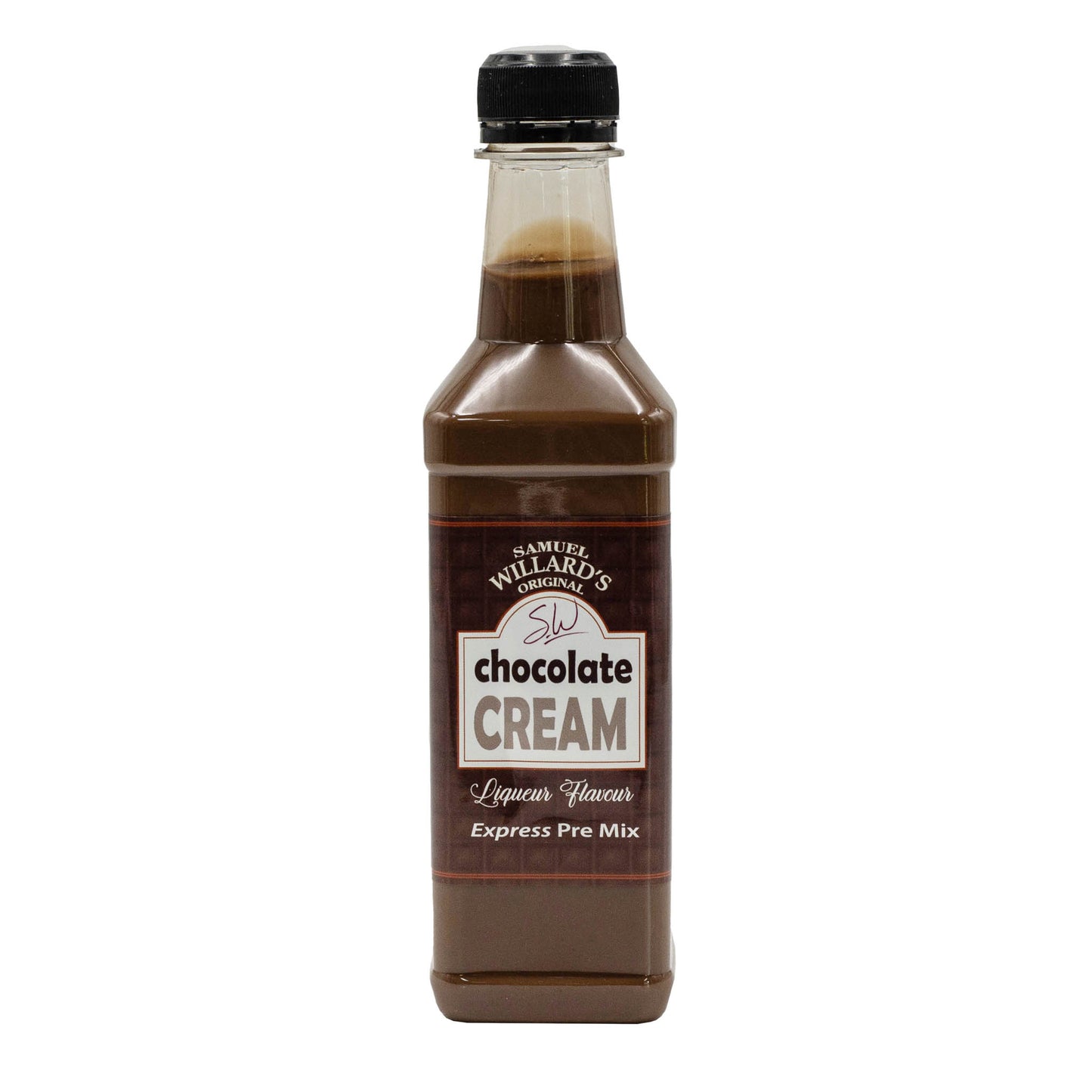 Samuel Willards Chocolate Cream premix will make 1125ml of finished product from each 375ml bottle