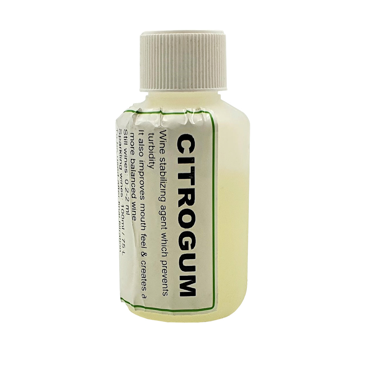 100ml bottle of citrogum which is a wine stabilizing agent.