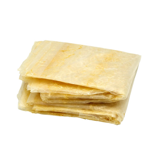 Bag of 5 Italian collagen wrap sheets for protecting curing meats. 50cm by 70cm