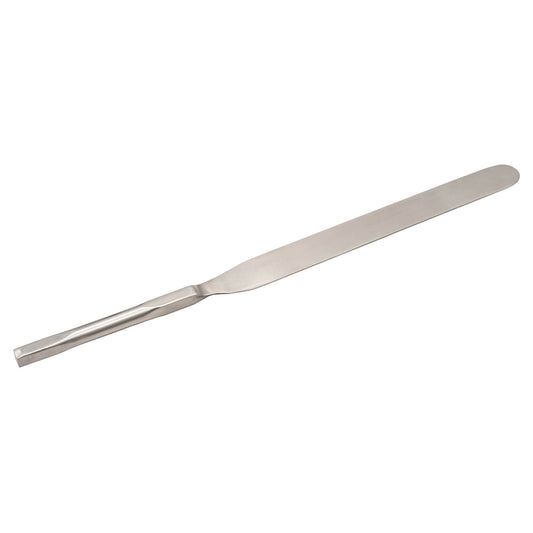 One piece stainless steel cheese curd knife.  380mm long, blade is 250mm long with no sharp edge.
