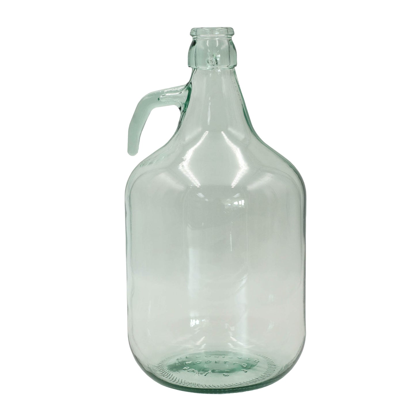 5 litre glass demijohn with lifting ring for storing and fermenting wine, mead, cider, oil or vinegar. Made in Italy.