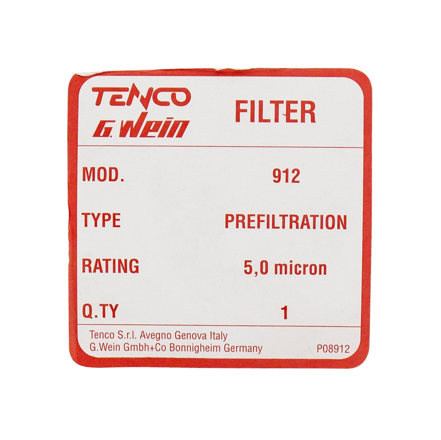 Italian made Filter Cartridge 5.0 Micron Filter to Suit Tandem Filter