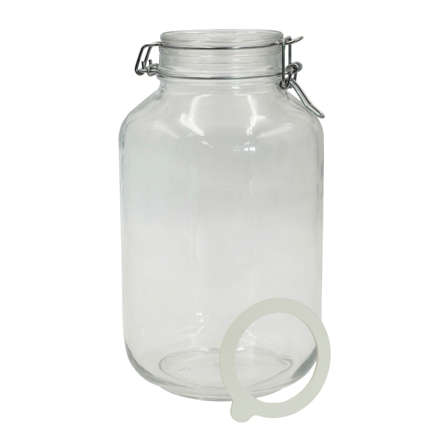 Italian made 5 litre FIDO jar with swing lid and rubber seal. For storing and fermenting oils, pickles, chutney or dry foods.