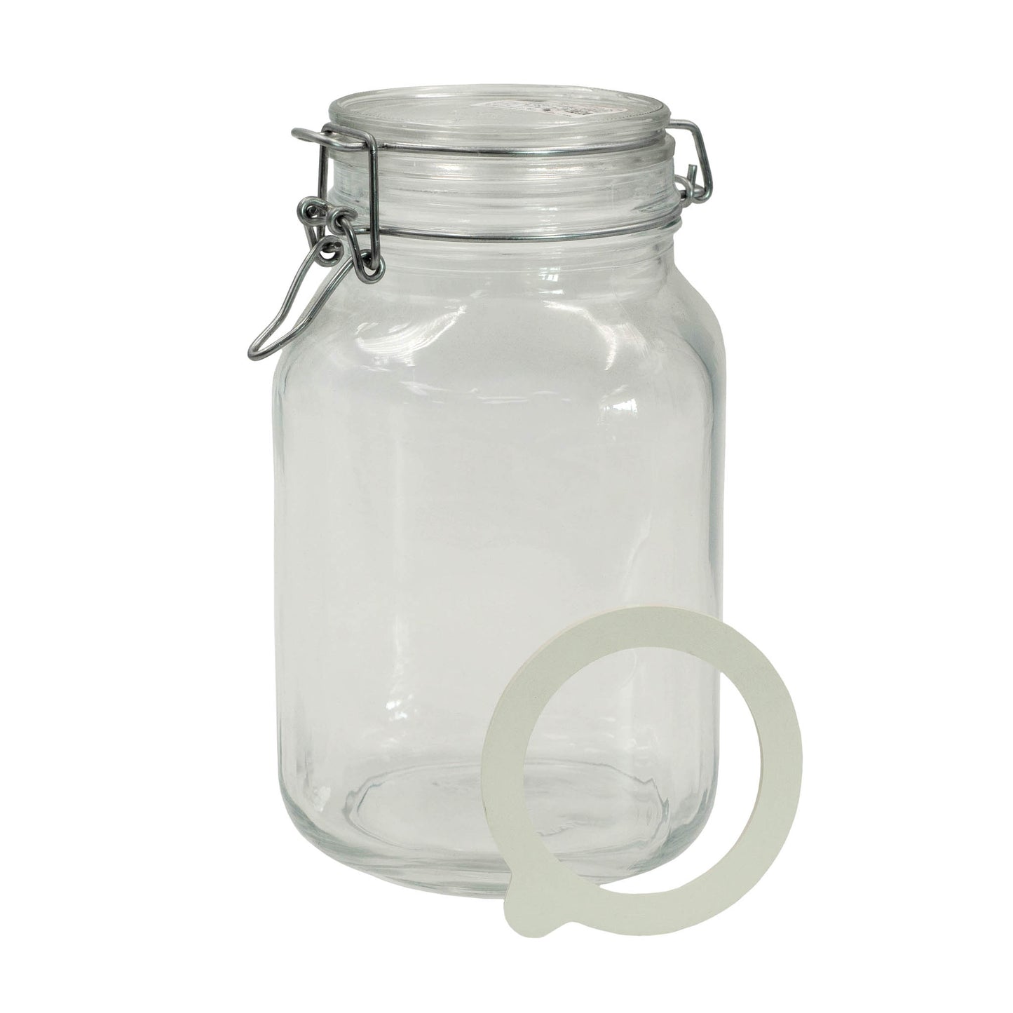 Italian made 2 litre FIDO jar with swing lid and rubber seal. For storing and fermenting oils, pickles, chutney or dry foods.
