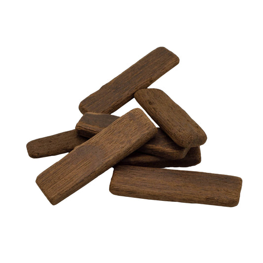 200g bag of french oak staves to use during wine making to impart oal flavours.