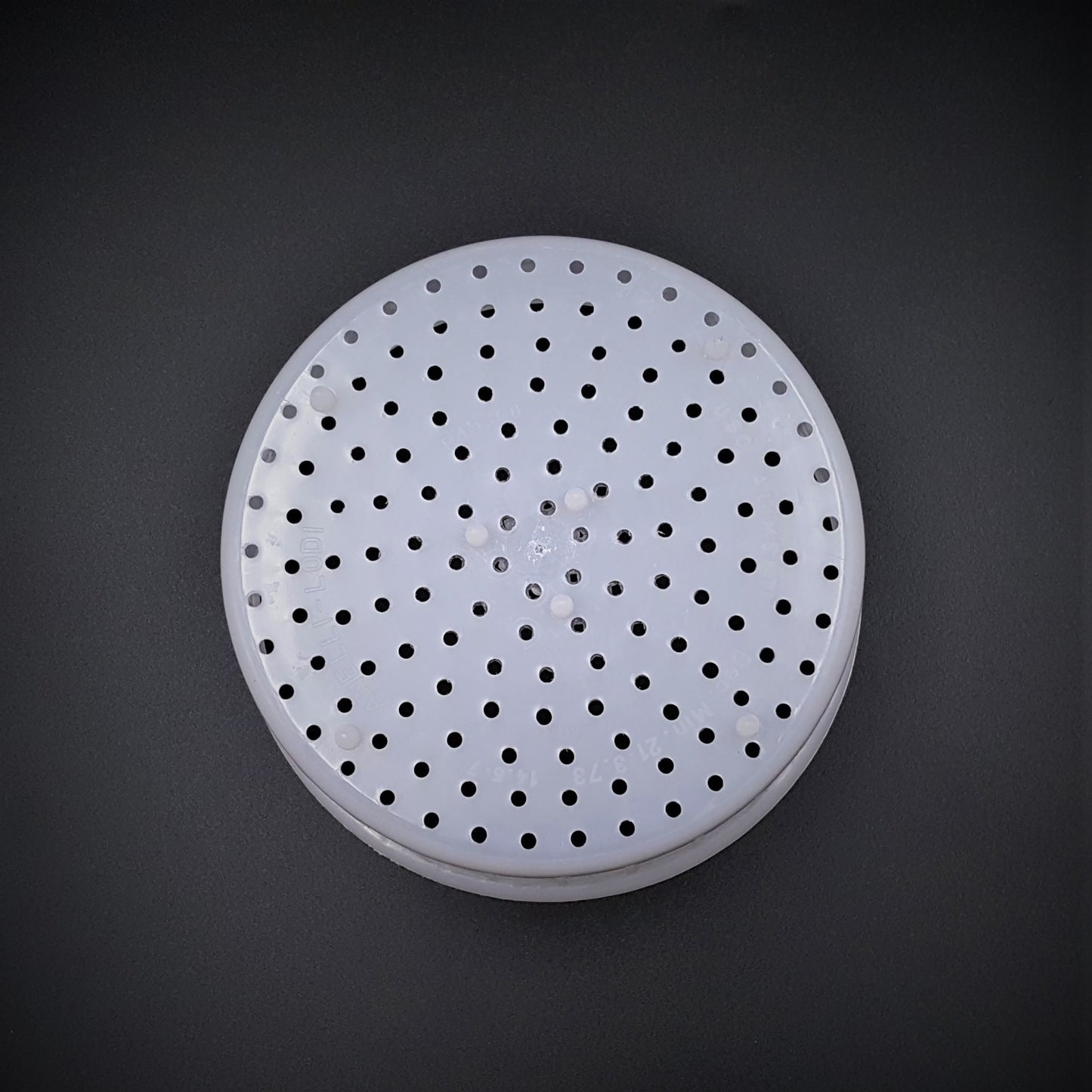 White food grade plastic Hard Cheese Small Hoop Mould Diam-14.5cm x H-7.3cm used to shape cheeses.