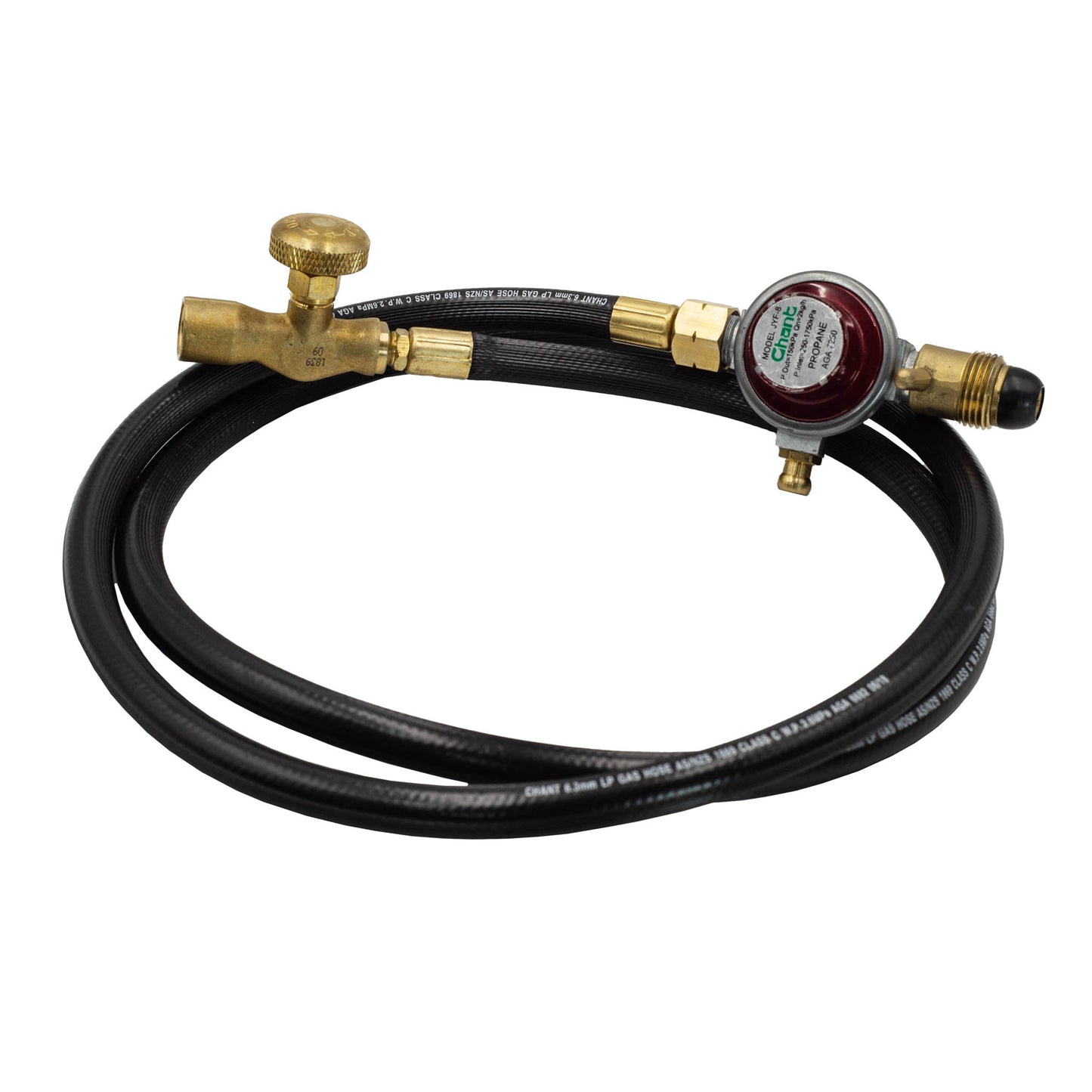 High pressure propane gas hose. 