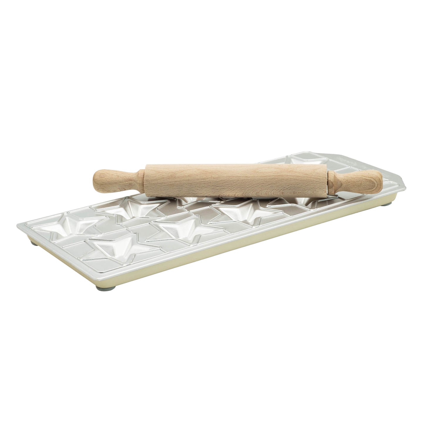 Imperia ravioli star shape mould with non slip feet.