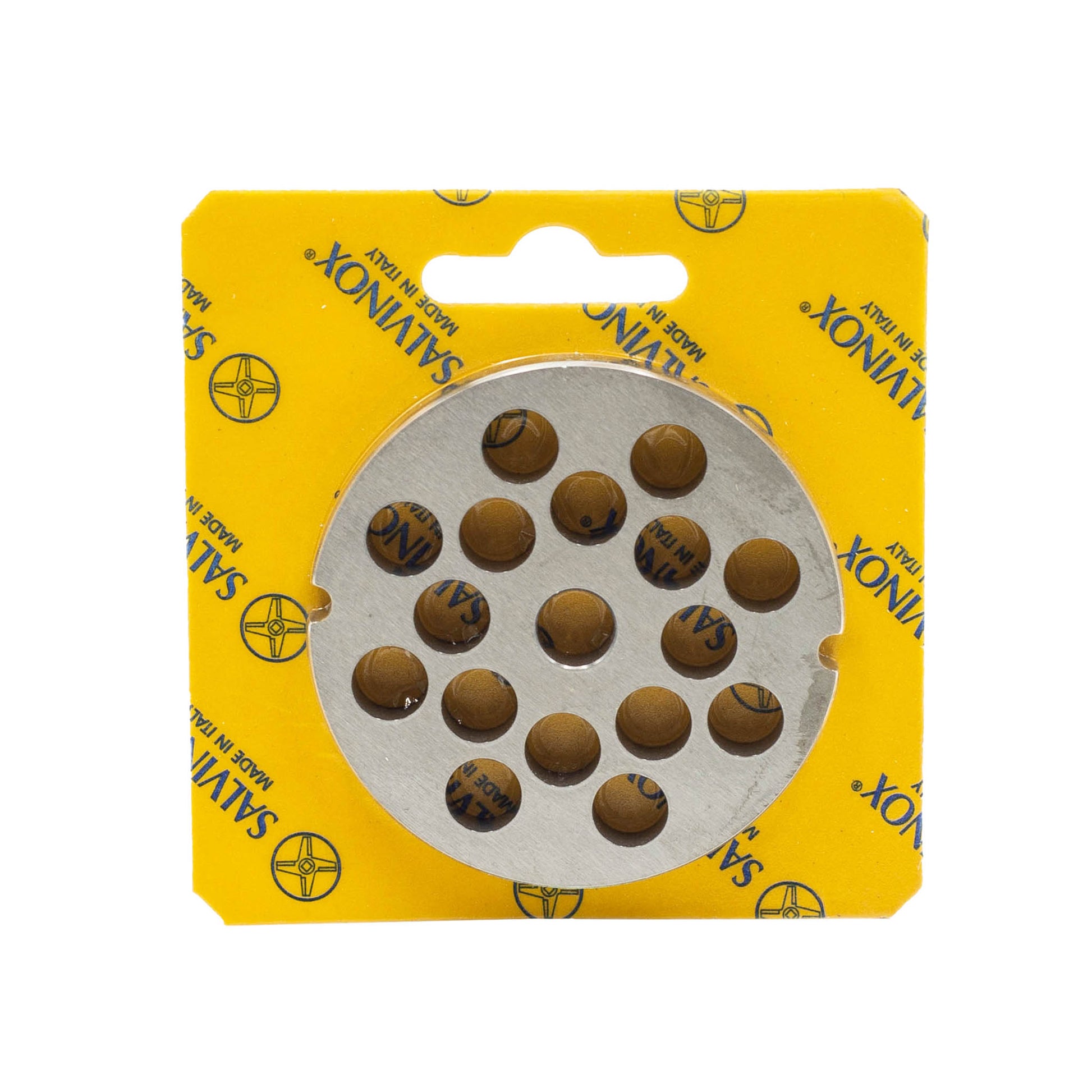 Size 12 with 10mm holes stainless steel replacement mincer plate for salami and sausage mincing machines.