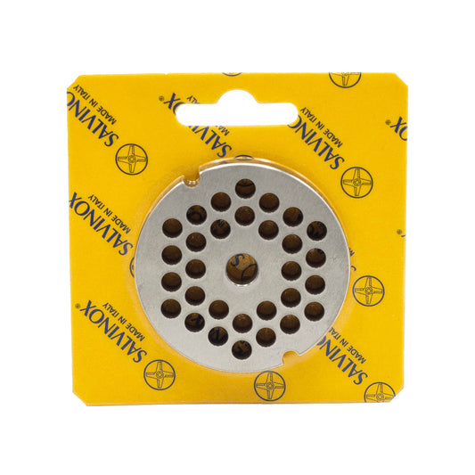 Size 8 with 6mm holes stainless steel replacement mincer plate for salami and sausage mincing machines.