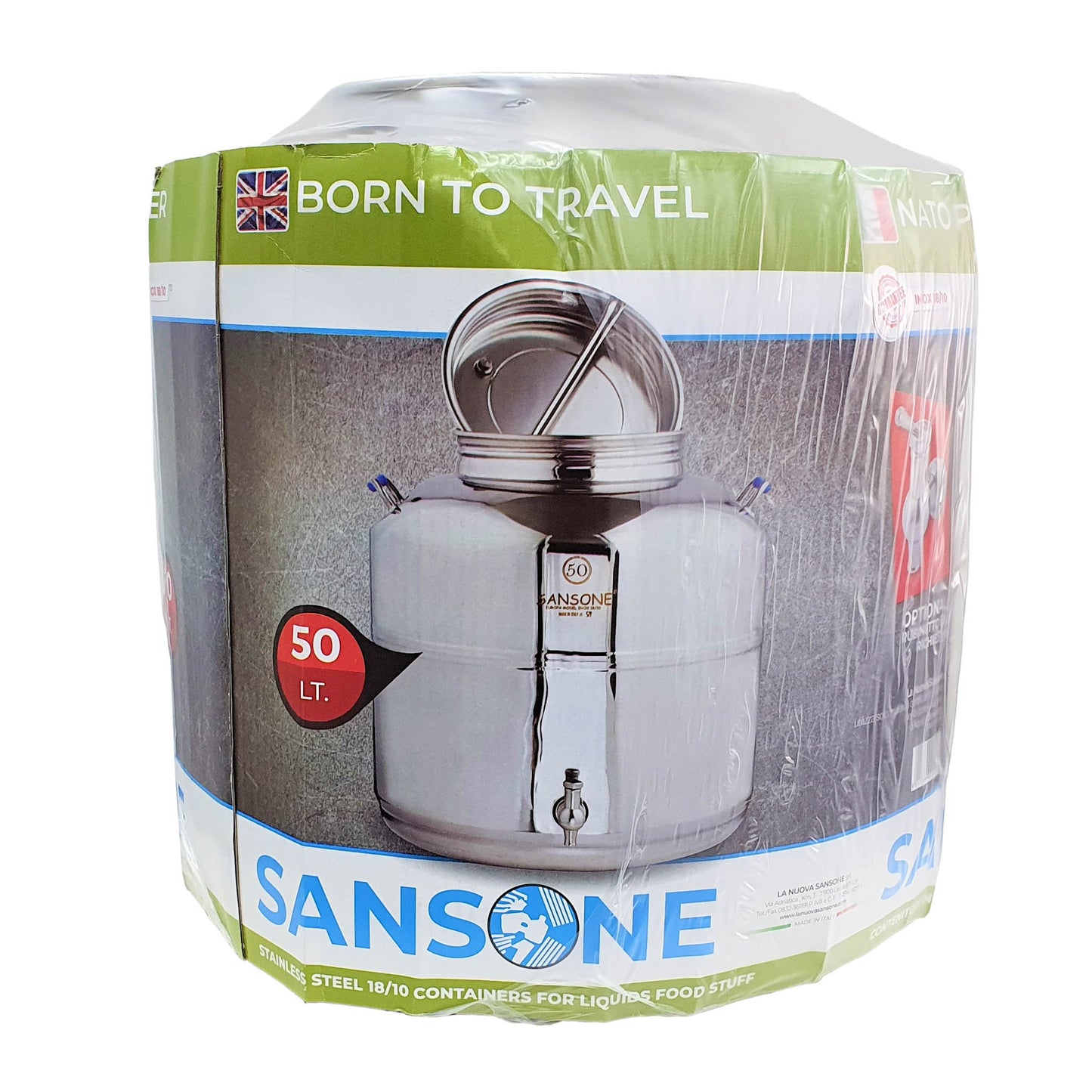 50 litre sansone 18/10 stainless steel olive oil tank for long term storage of olive oil