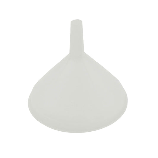15cm diameter white food grade plastic funnel with filter rest.
