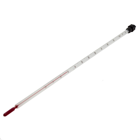 red spirit thermometer measures from -10 to 110 degrees celsius