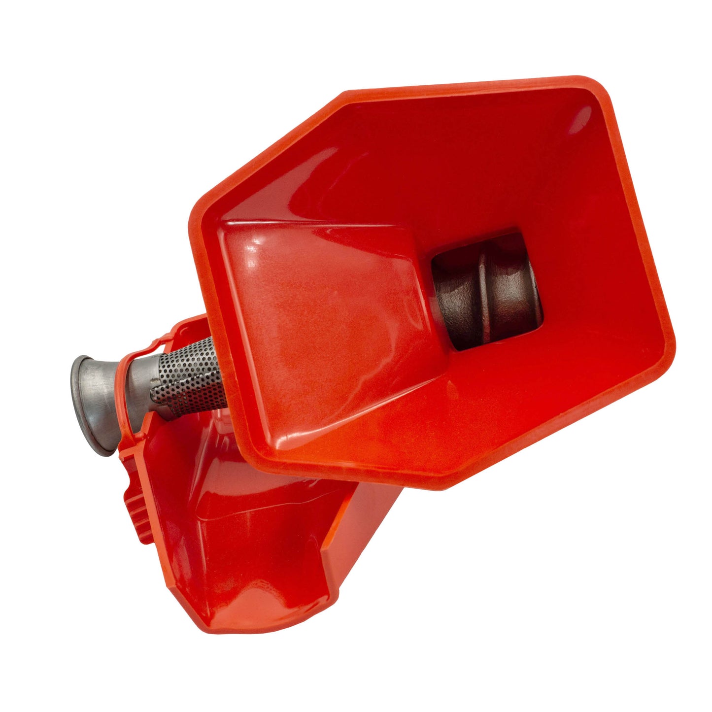 SP2 manual passata machine by Fabio Leonardi. Made with food grade plastic, stainless steel and cast iron. Made for mincing tomatoes to make passata.