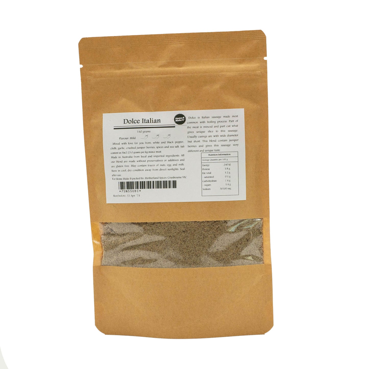 dolce italian sausage spice recipe bag for up 5kg of meat
