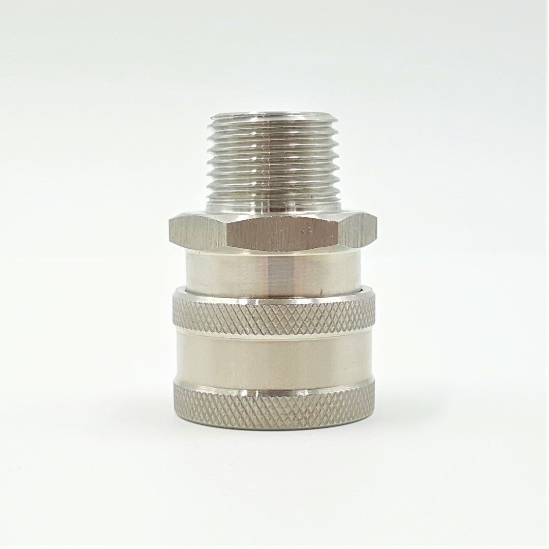 S/steel male disconnect head with 13mm barb
