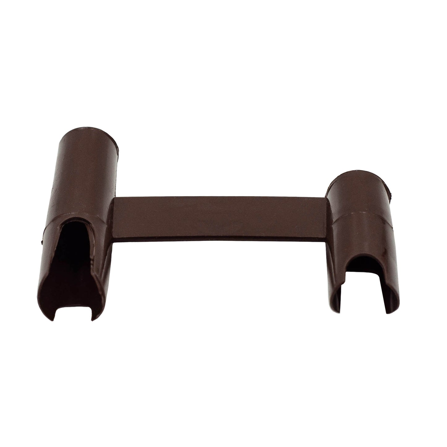 Brown plastic sugar scoop with two measurements for 330ml and 750ml bottles.