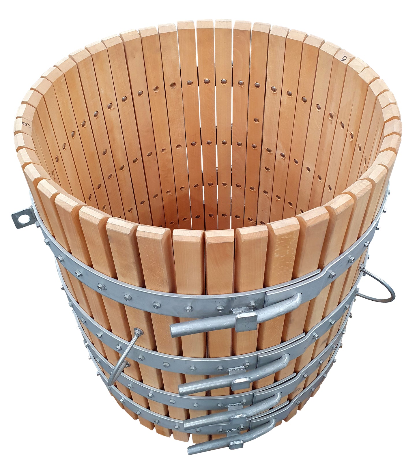 top view of the spare wooden basket to suit the size 70 sirio press