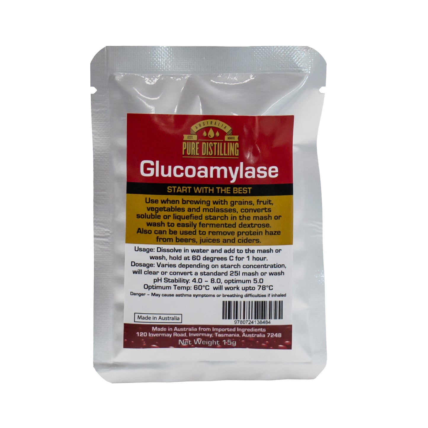 15g packet of glucoamylase.
