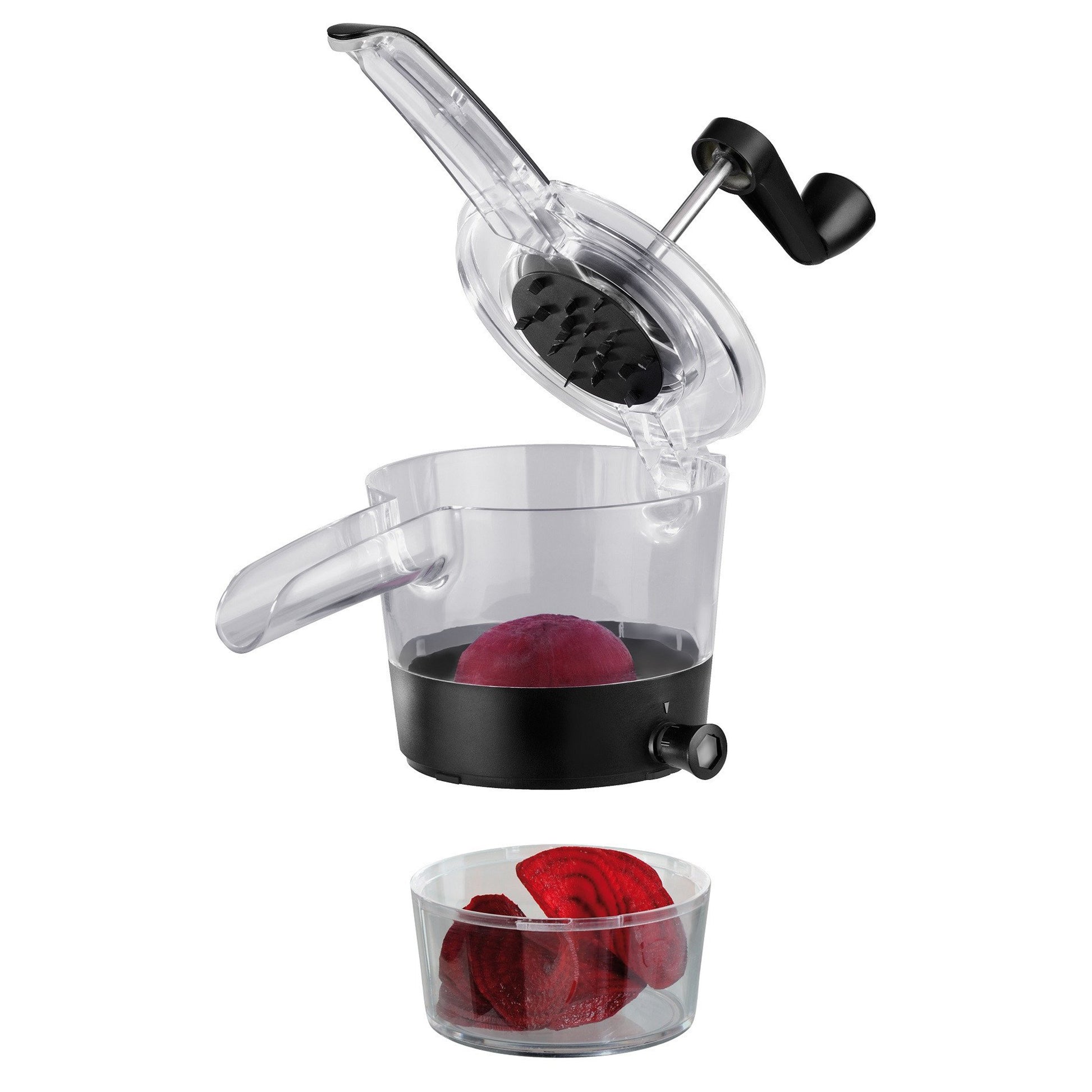 image showing spiral slicer slicing beetroot