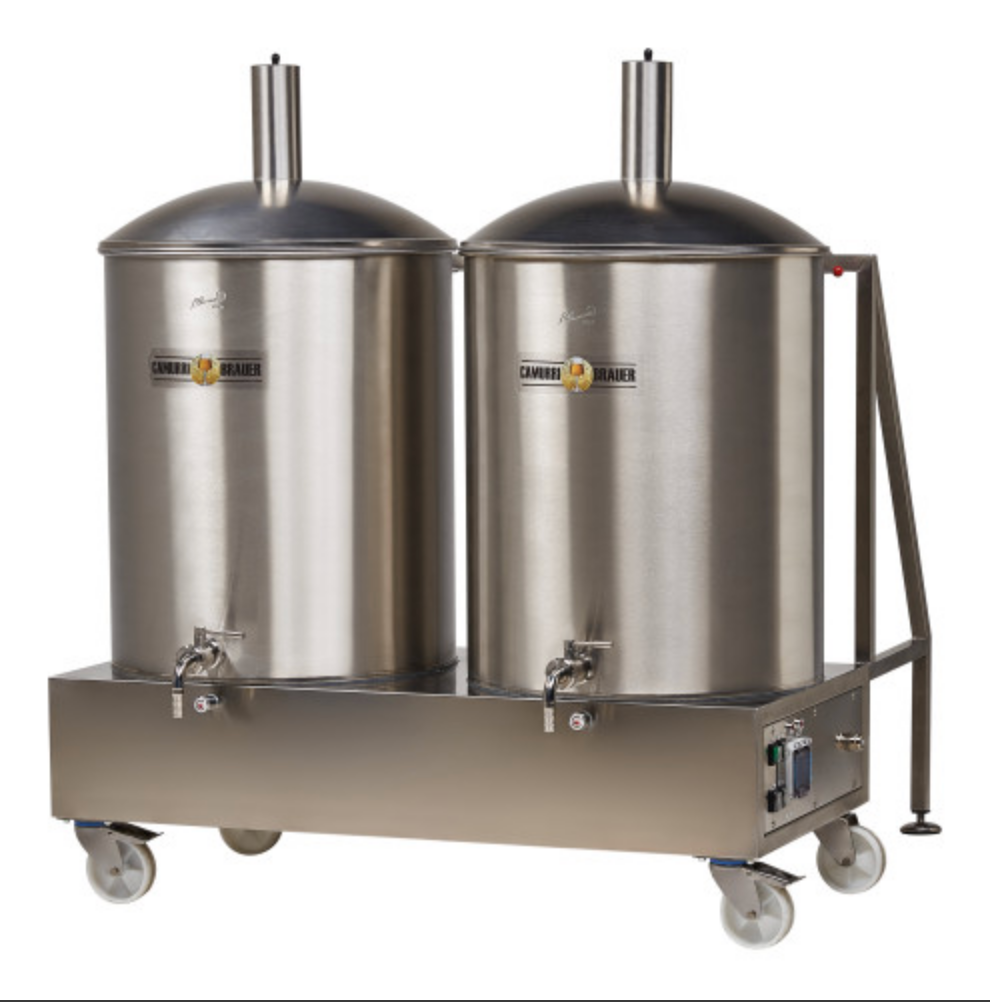 Image of two tanks with taps included in the 400 litre brew system. 