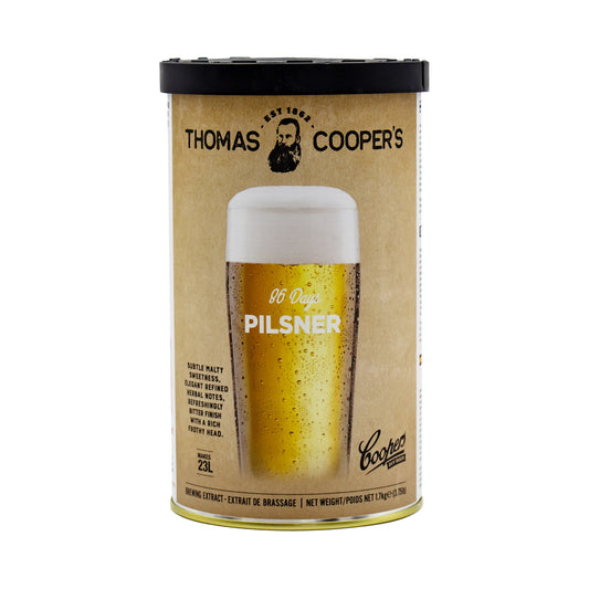 coopers 86 day pilsner beer tin