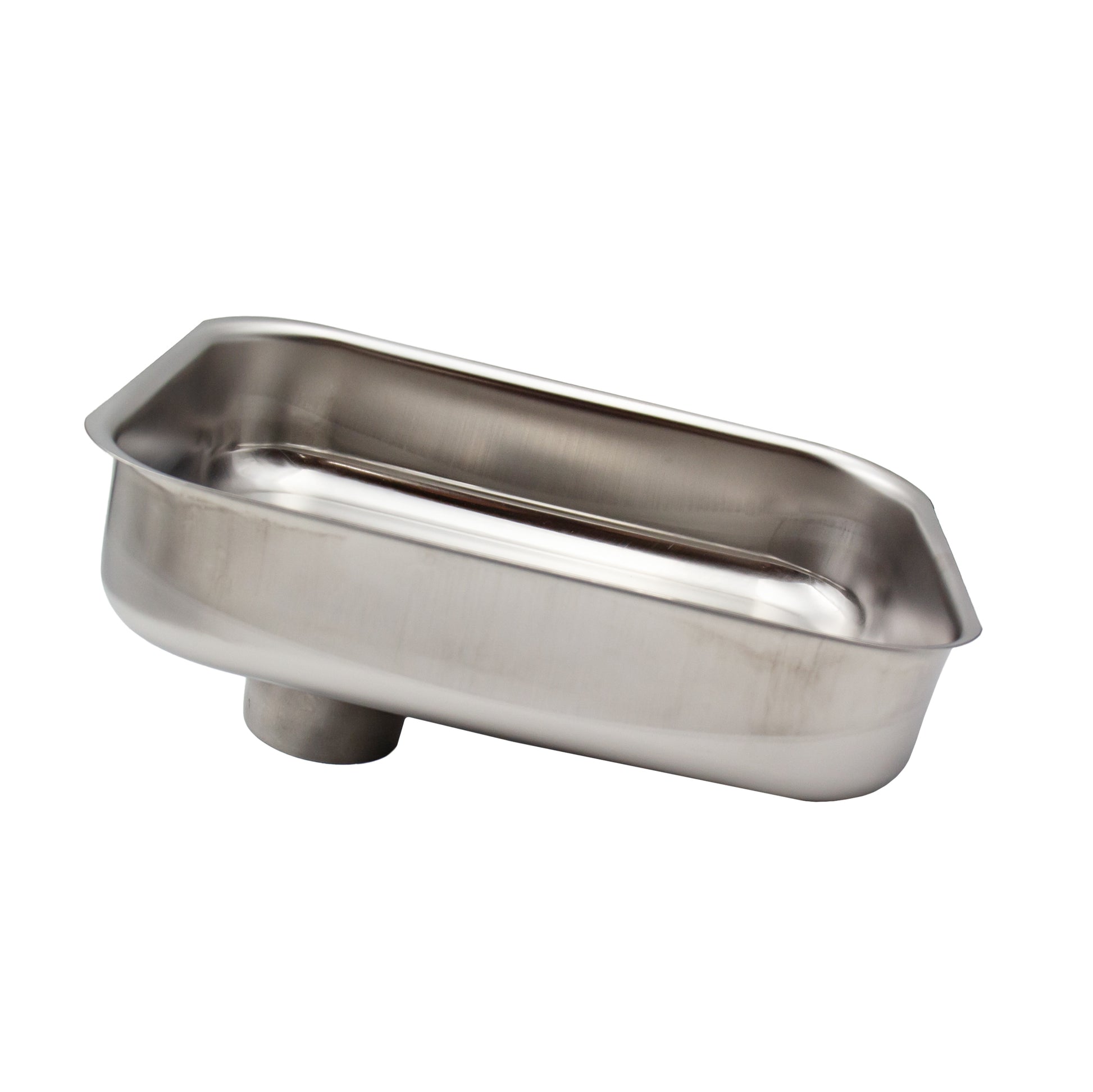 Stainless steel bowl to feed meat through the mincer