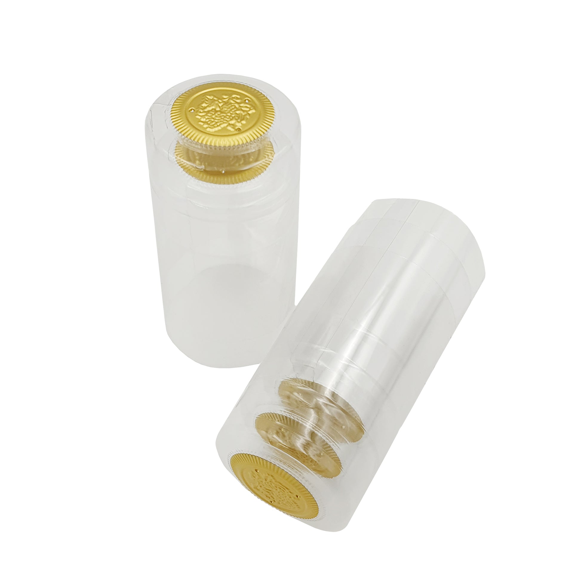 PVC Heat Shrink Clear Capsule with Gold Top