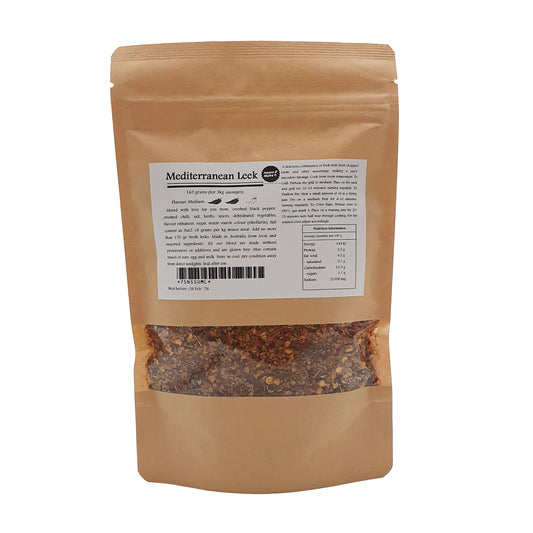 162 gram bag of spices for Mediterranean Leek sausages