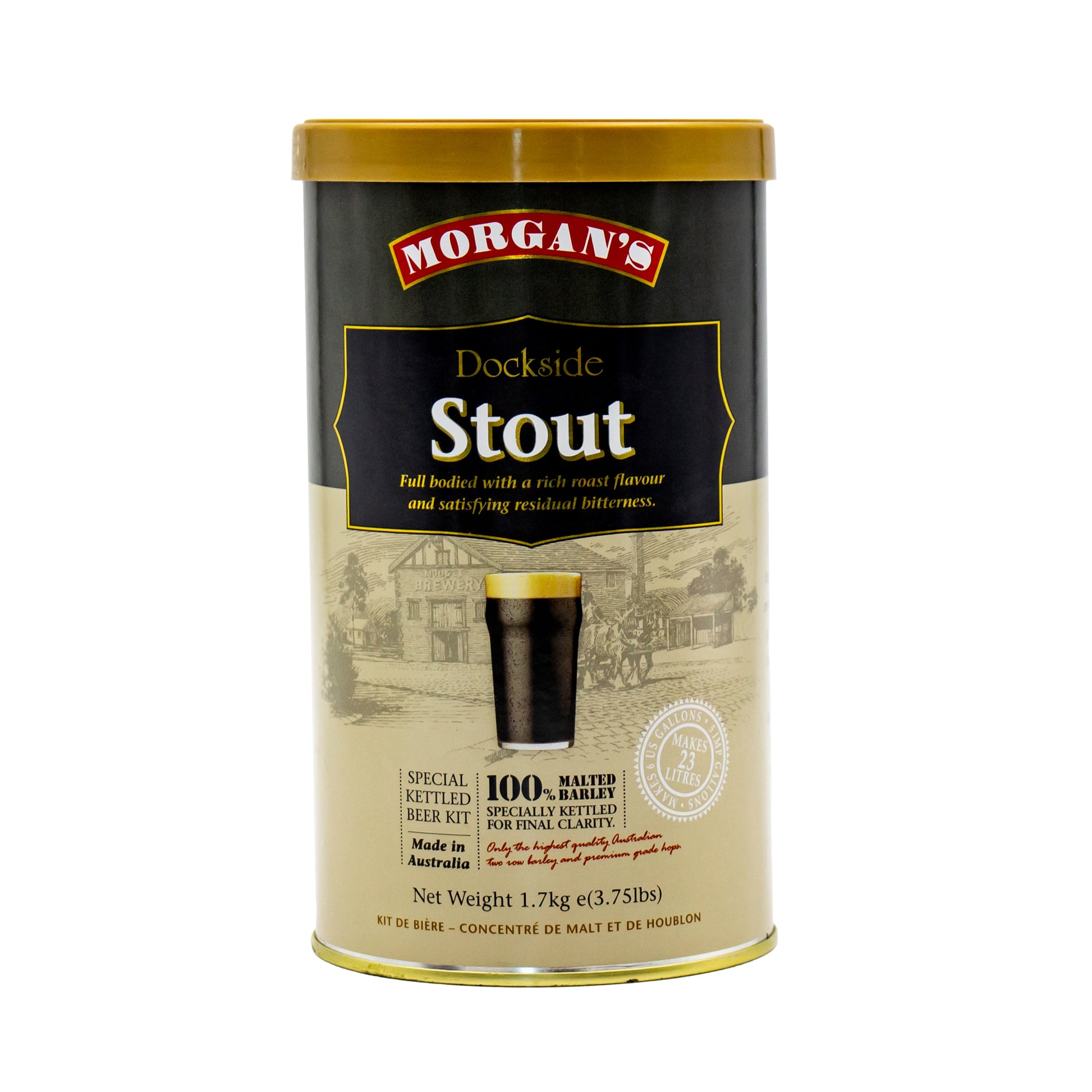 morgans dockside stout beer tin