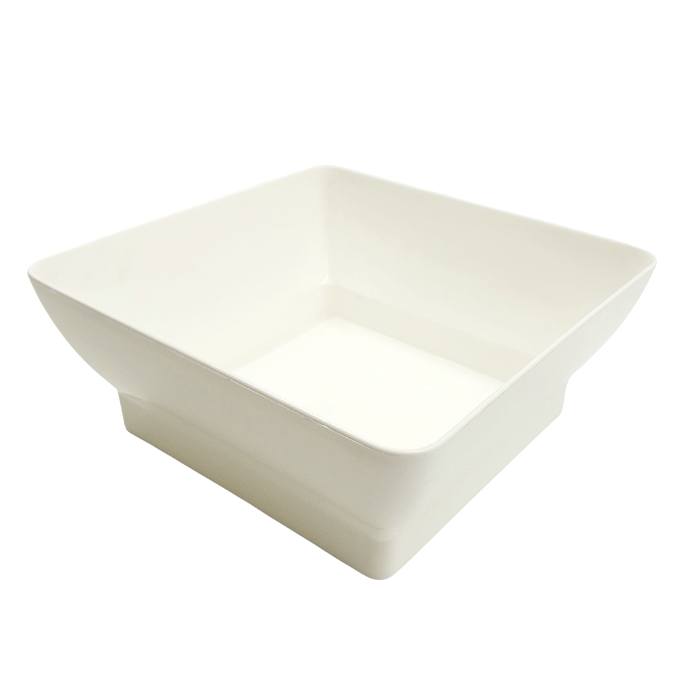 White plastic bowl on a white background