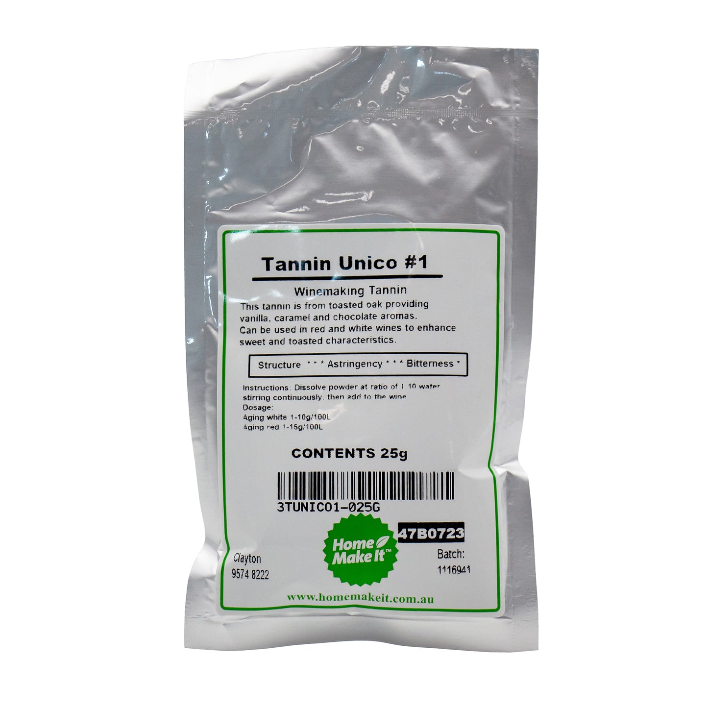 25 gram packet of tannin unico number 1