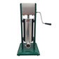 five litre vertical sausage filler with four stainless steel funnel sizes. 
