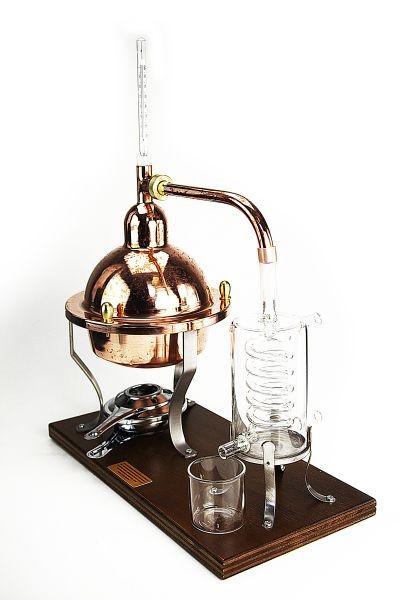one litre copper bar still for distilling ethanol and essential oils