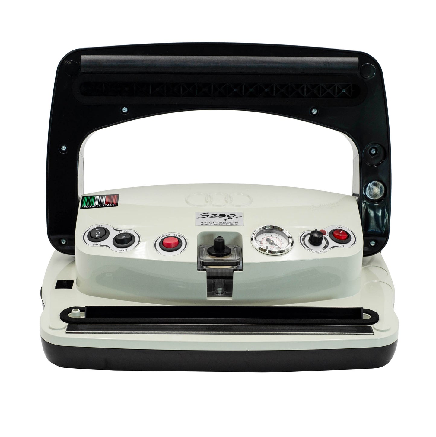 Italian Made SICO S250 Premium grey and black double sealing vacuum machine. for vacuum sealing food for storage.